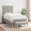 Image de vidaXL Sommier à lattes de lit avec matelas Gris clair 100x200cm Tissu