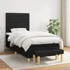 Image de vidaXL Sommier à lattes de lit avec matelas Noir 100x200 cm Tissu