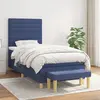 Image de vidaXL Sommier à lattes de lit avec matelas Bleu 100x200 cm Tissu