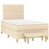 Image de vidaXL Sommier à lattes de lit avec matelas Crème 120x200 cm Tissu