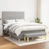 Image de vidaXL Sommier à lattes de lit avec matelas Gris clair 140x190cm Tissu