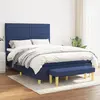Image de vidaXL Sommier à lattes de lit avec matelas Bleu 140x190 cm Tissu