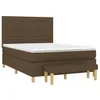 Image de vidaXL Sommier à lattes de lit avec matelas Marron foncé 140x200 cm