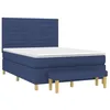 Image de vidaXL Sommier à lattes de lit avec matelas Bleu 140x200 cm Tissu