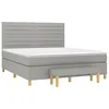 Image de vidaXL Sommier à lattes de lit avec matelas Gris clair 160x200cm Tissu