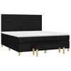 Image de vidaXL Sommier à lattes de lit avec matelas Noir 160x200 cm Tissu