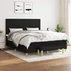 Image de vidaXL Sommier à lattes de lit avec matelas Noir 160x200 cm Tissu