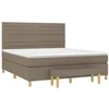 Image de vidaXL Sommier à lattes de lit avec matelas Taupe 160x200 cm Tissu
