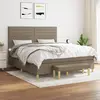 Image de vidaXL Sommier à lattes de lit avec matelas Taupe 160x200 cm Tissu