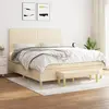 Image de vidaXL Sommier à lattes de lit avec matelas Crème 160x200 cm Tissu