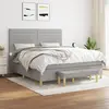 Image de vidaXL Sommier à lattes de lit avec matelas Gris clair 180x200cm Tissu