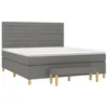 Image de vidaXL Sommier à lattes de lit avec matelas Gris foncé 180x200cm Tissu