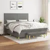 Image de vidaXL Sommier à lattes de lit avec matelas Gris foncé 180x200cm Tissu