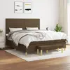 Image de vidaXL Sommier à lattes de lit avec matelas Marron foncé 180x200 cm