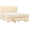Image de vidaXL Sommier à lattes de lit avec matelas Crème 180x200 cm Tissu