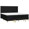 Image de vidaXL Sommier à lattes de lit avec matelas Noir 200x200 cm Tissu