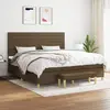 Image de vidaXL Sommier à lattes de lit avec matelas Marron foncé 200x200 cm