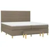 Image de vidaXL Sommier à lattes de lit avec matelas Taupe 200x200 cm Tissu