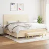 Image de vidaXL Sommier à lattes de lit avec matelas Crème 200x200 cm Tissu