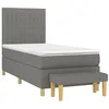 Image de vidaXL Sommier à lattes de lit avec matelas Gris foncé 80x200 cm Tissu