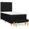 Image de vidaXL Sommier à lattes de lit et matelas Noir 80x200 cm Tissu