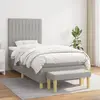 Image de vidaXL Sommier à lattes de lit et matelas Gris clair 90x190 cm Tissu