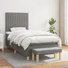 Image de vidaXL Sommier à lattes de lit et matelas Gris foncé 90x190 cm Tissu