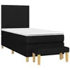 Image de vidaXL Sommier à lattes de lit avec matelas Noir 90x200 cm Tissu