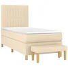 Image de vidaXL Sommier à lattes de lit avec matelas Crème 90x200 cm Tissu