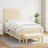 Image de vidaXL Sommier à lattes de lit avec matelas Crème 90x200 cm Tissu