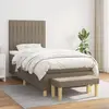 Image de vidaXL Sommier à lattes de lit avec matelas Taupe 100x200 cm Tissu
