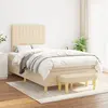 Image de vidaXL Sommier à lattes de lit avec matelas Crème 120x200 cm Tissu