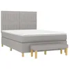 Image de vidaXL Sommier à lattes de lit avec matelas Gris clair 140x190cm Tissu