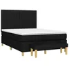 Image de vidaXL Sommier à lattes de lit avec matelas Noir 140x190 cm Tissu