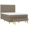 Image de vidaXL Sommier à lattes de lit avec matelas Taupe 140x190 cm Tissu