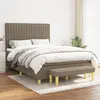Image de vidaXL Sommier à lattes de lit avec matelas Taupe 140x190 cm Tissu