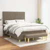 Image de vidaXL Sommier à lattes de lit avec matelas Taupe 140x200 cm Tissu