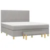 Image de vidaXL Sommier à lattes de lit avec matelas Gris clair 160x200cm Tissu