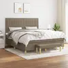 Image de vidaXL Sommier à lattes de lit avec matelas Taupe 160x200 cm Tissu