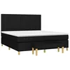 Image de vidaXL Sommier à lattes de lit avec matelas Noir 180x200 cm Tissu