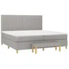 Image de vidaXL Sommier à lattes de lit avec matelas Gris clair 200x200cm Tissu
