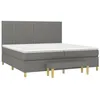 Image de vidaXL Sommier à lattes de lit avec matelas Gris foncé 200x200cm Tissu