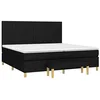 Image de vidaXL Sommier à lattes de lit avec matelas Noir 200x200 cm Tissu