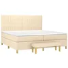 Image de vidaXL Sommier à lattes de lit avec matelas Crème 200x200 cm Tissu