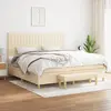 Image de vidaXL Sommier à lattes de lit avec matelas Crème 200x200 cm Tissu