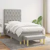 Image de vidaXL Sommier à lattes de lit avec matelas Gris clair 80x200 cm Tissu