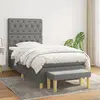 Image de vidaXL Sommier à lattes de lit avec matelas Gris foncé 80x200 cm Tissu