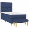 Image de vidaXL Sommier à lattes de lit avec matelas Bleu 80x200 cm Tissu