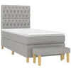 Image de vidaXL Sommier à lattes de lit et matelas Gris clair 90x190 cm Tissu
