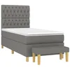 Image de vidaXL Sommier à lattes de lit et matelas Gris foncé 90x190 cm Tissu
